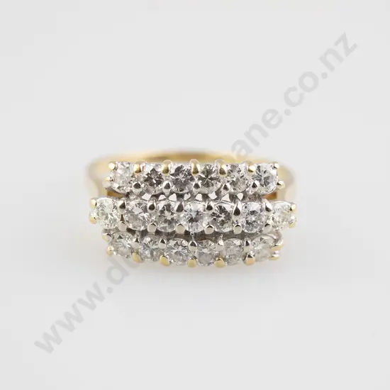 18ct 19stone Diamond Bridge Ring