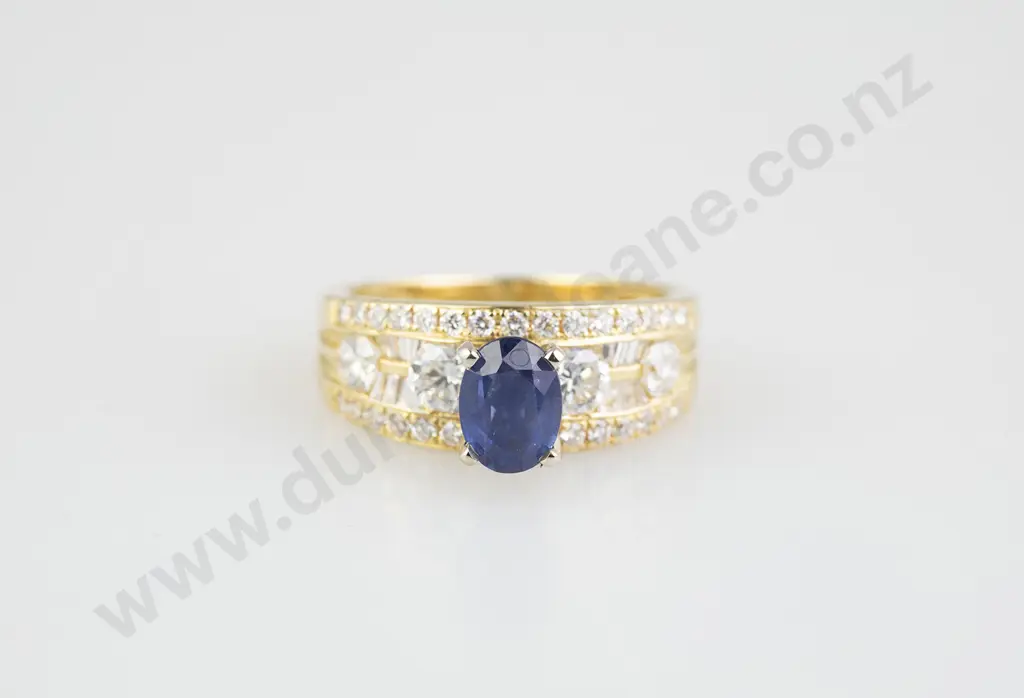 18ct 47stone Sapphire and Diamond Dress Ring Image 1++