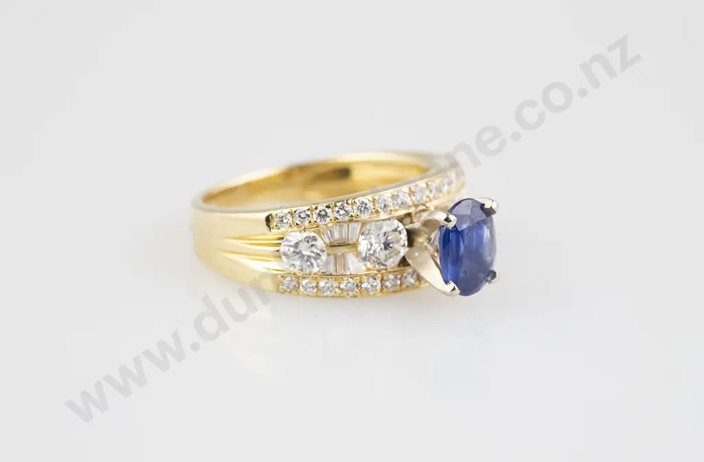 18ct 47stone Sapphire and Diamond Dress Ring Image 1++