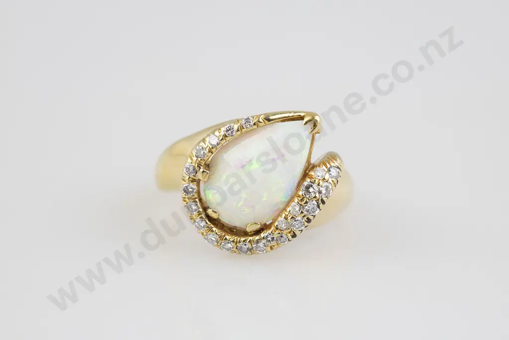 18ct 23stone Opal and Diamond Cluster Ring Image 1++