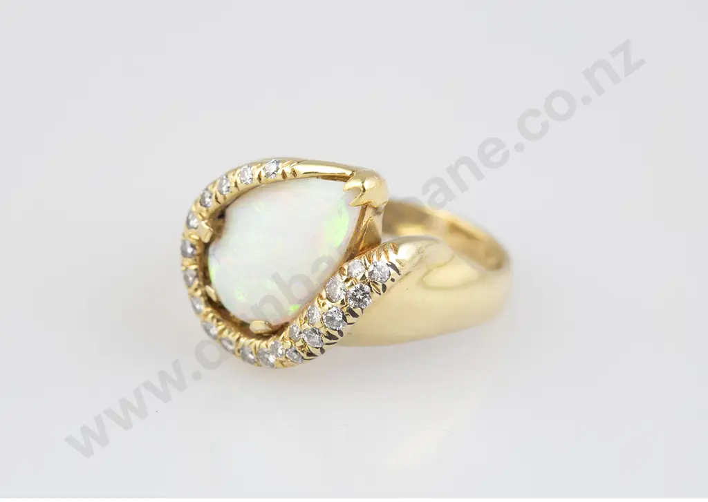 18ct 23stone Opal and Diamond Cluster Ring Image 1++