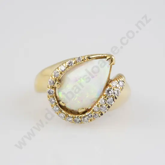 18ct 23stone Opal and Diamond Cluster Ring