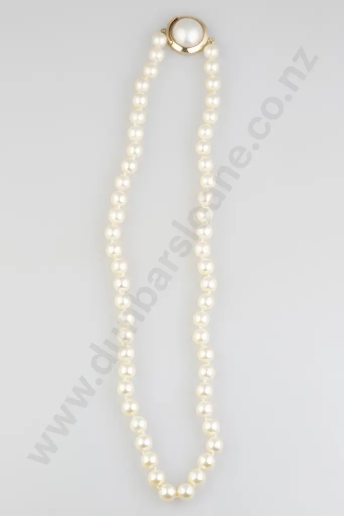 Single Strand Uniform Akoya Cultured Pearl Necklace Image 1++