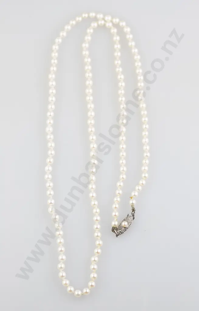 Fine Mikimoto Single Strand Uniform Cultured Pearl Necklace Image 1++