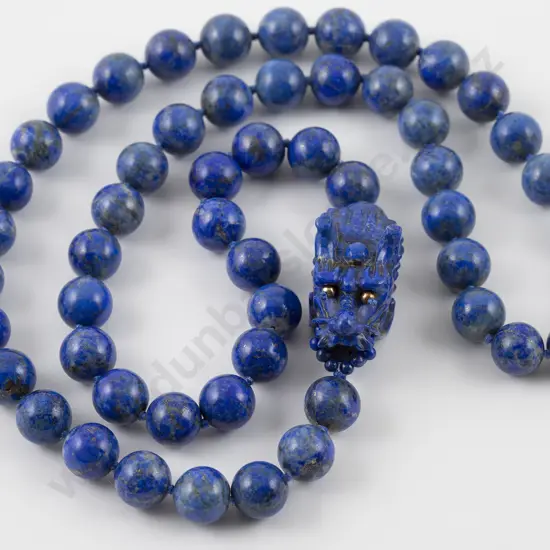 Mid C20th Single Strand Uniform Lapis Lazuli Bead Necklace