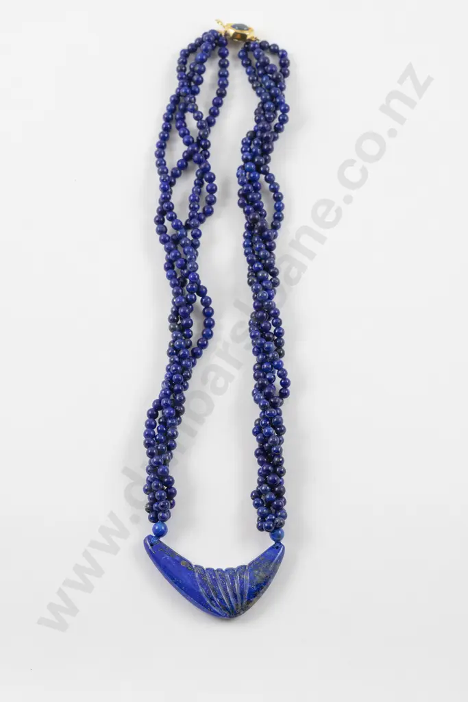 Multi-Strand Uniform Lapis Lazuli Bead Necklace Image 1++