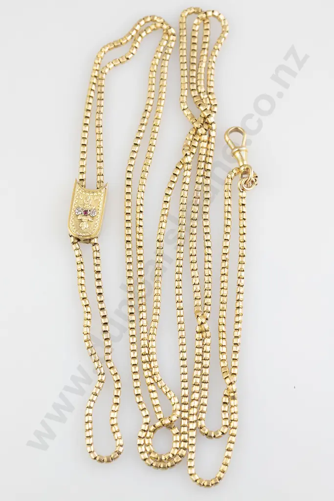 Victorian 16ct Snake Link Type Muff Chain Image 1++