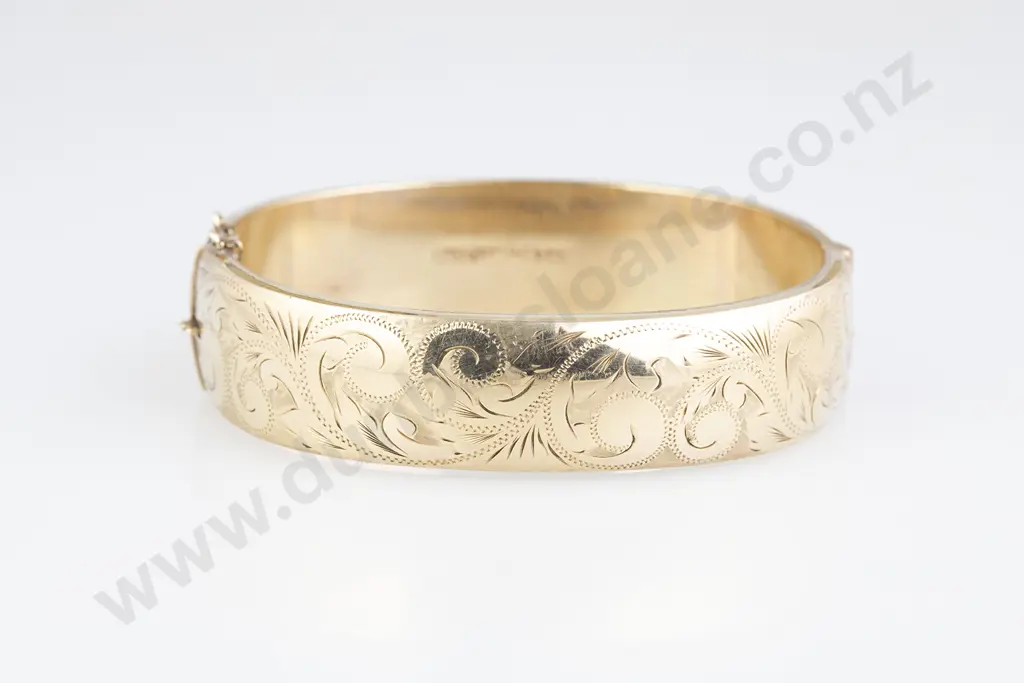9ct (Metal Core) Hinged Snap Bangle Image 1++