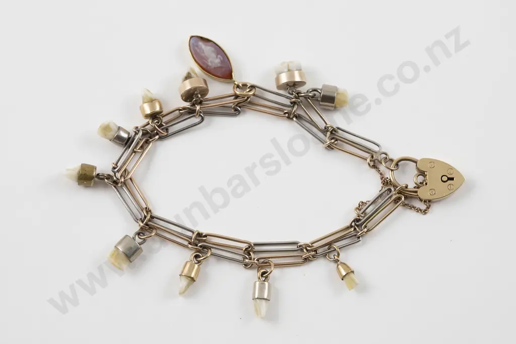 9ct Yellow & White Gold Double Rail Link Bracelet Image 1++