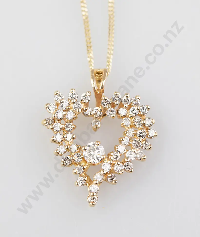 14ct 51stone Diamond Pendant Image 1++