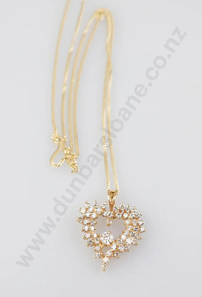 14ct 51stone Diamond Pendant Image 1++