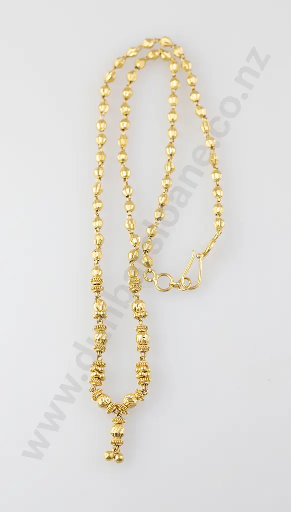 Indian 22ct Gold and Design Bead Necklace Image 1++