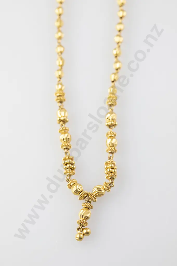 Indian 22ct Gold and Design Bead Necklace Image 1++