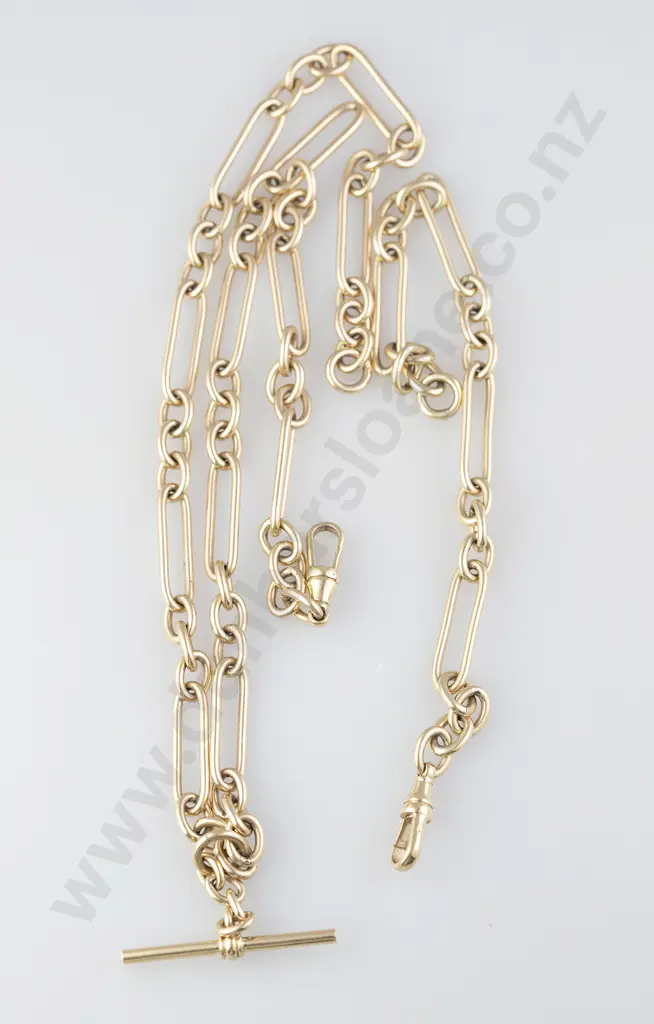 Modern 9ct Trace and Rail Link Albert Chain Image 1++