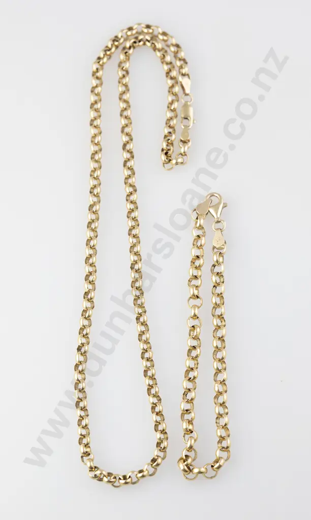 9ct Trace Link Neck Chain with near matched bracelet Image 1++