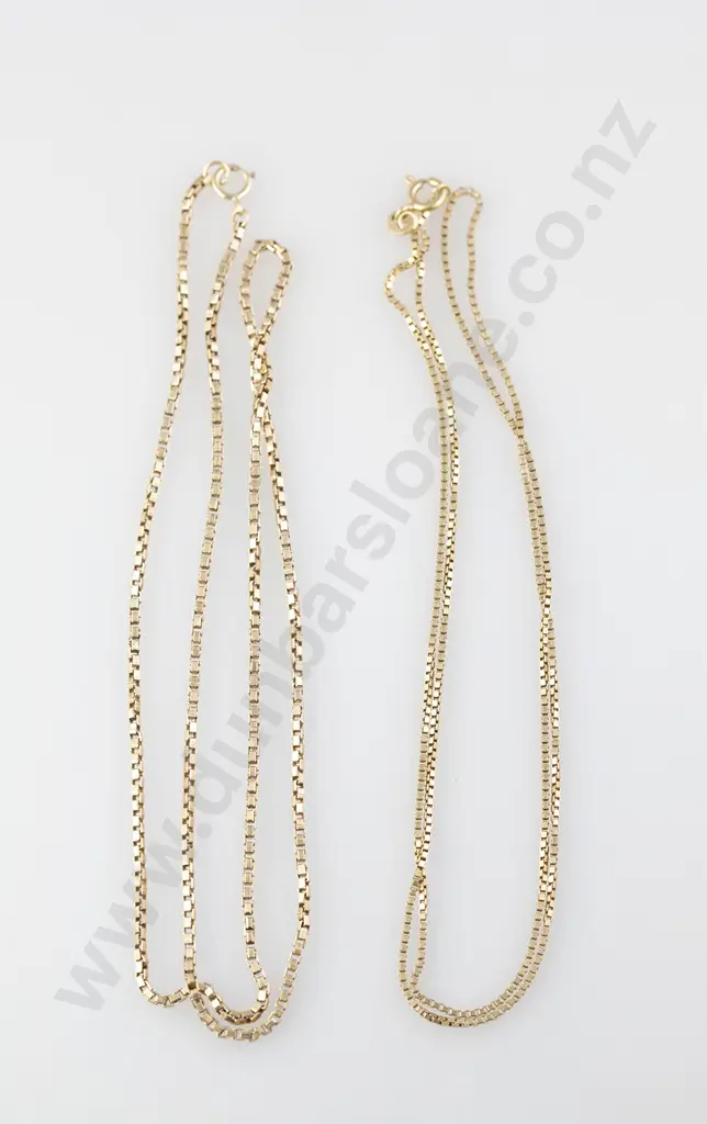 Two 9ct Box Link Neck Chains Image 1++
