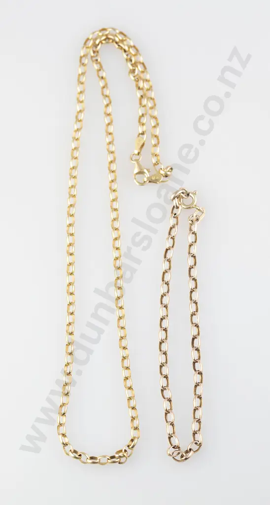 9ct Trace Link Neck Chain with near matched bracelet Image 1++
