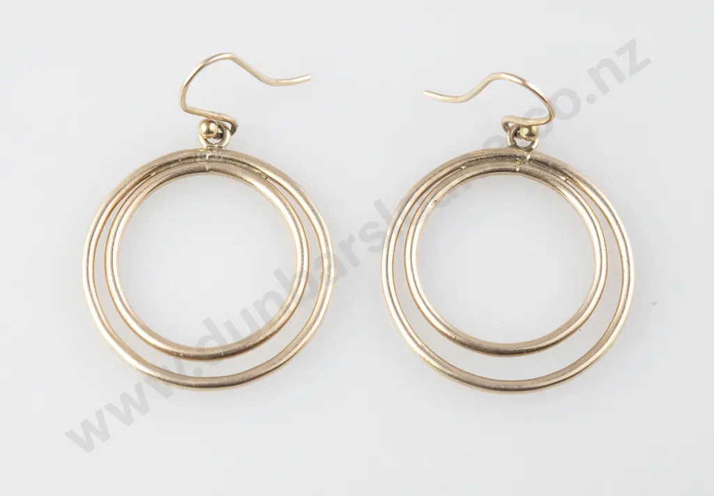 Pair 9ct Hoop Earrings Image 1++