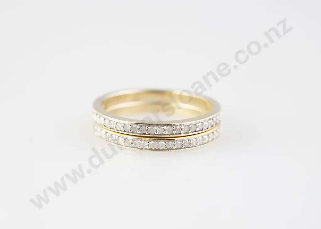 Two 9ct 21stone Diamond Eternity Bands Image 1++