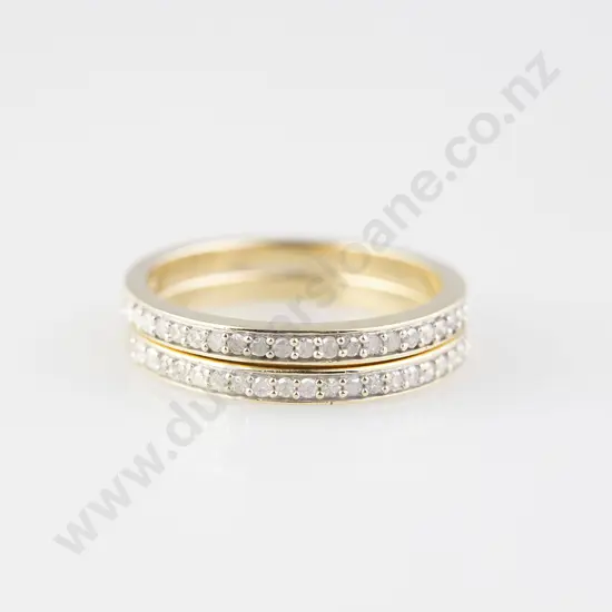 Two 9ct 21stone Diamond Eternity Bands