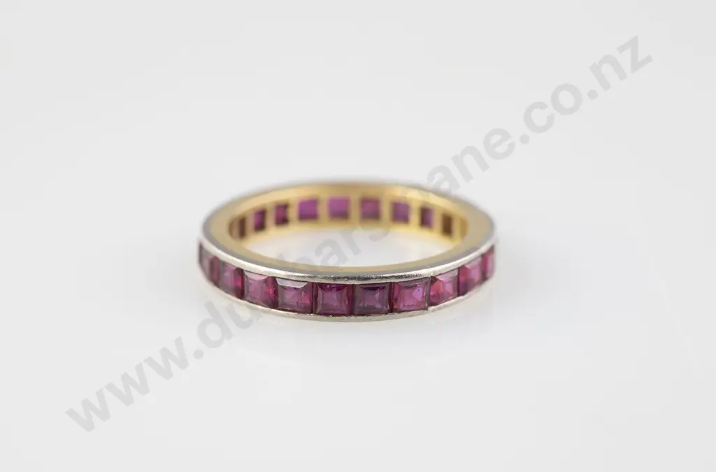Platinum & 18ct 23stone Ruby Eternity Band Image 1++