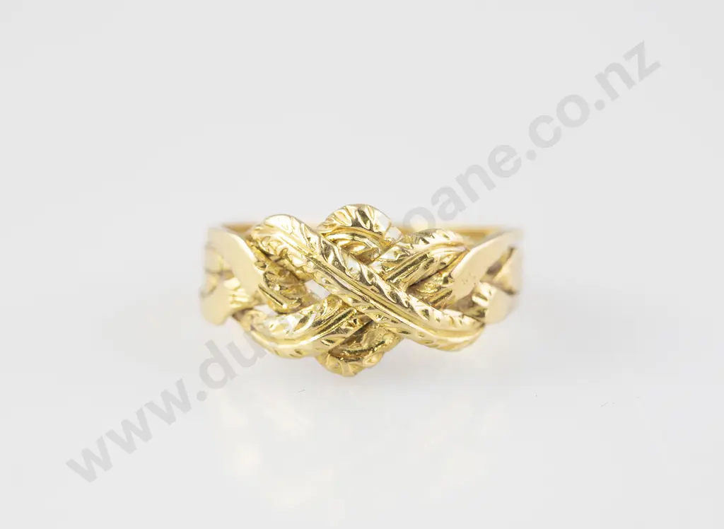 18ct Four Band Russian Puzzle Ring Image 1++