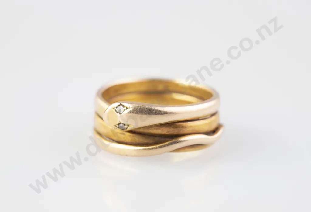 Victorian 15ct Triple Coil Snake Ring Image 1++