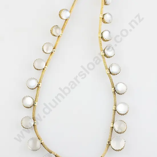 Edwardian Silver Gilt Moonstone Necklet