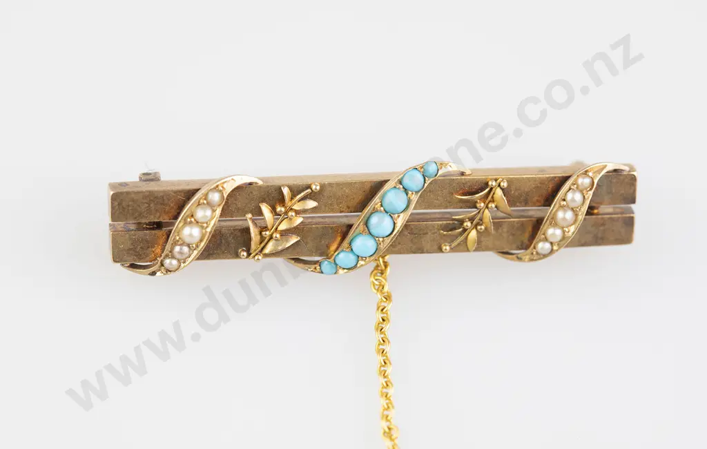Victorian 15ct Double Bar Brooch Image 1++