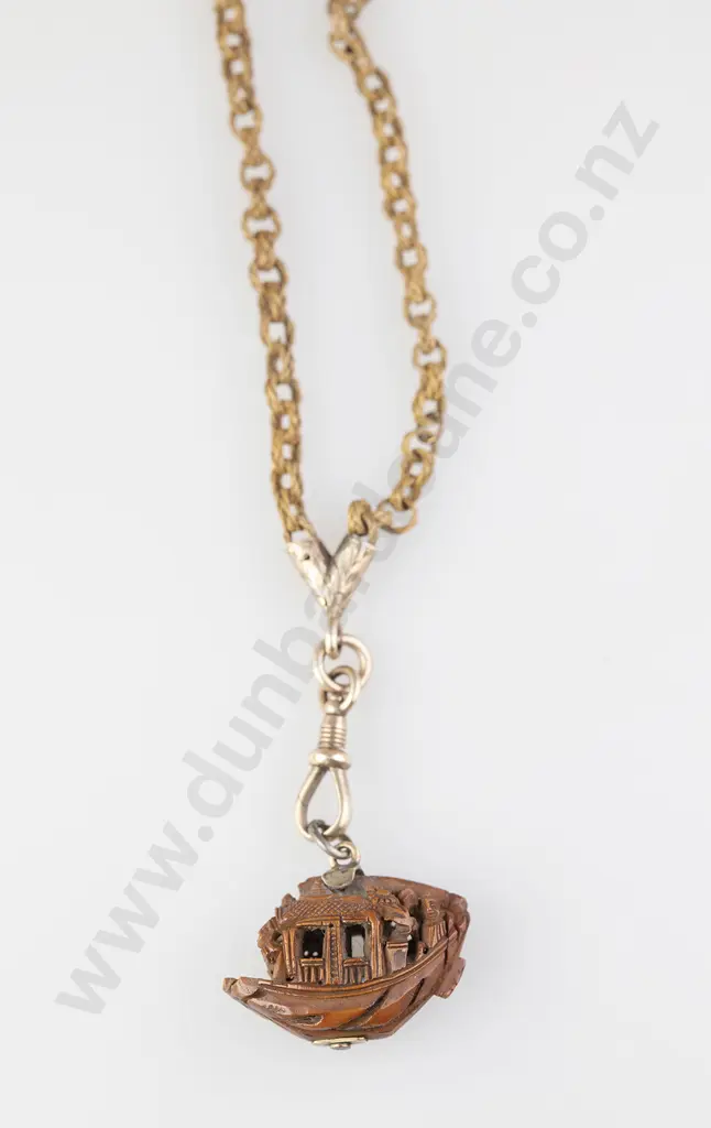 Victorian Finely Woven Straw Trace Link Muff Chain Image 1++