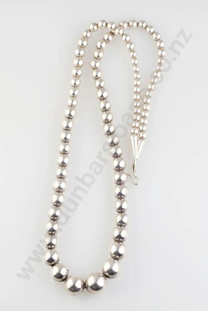 Single Strand Graduated S/S Bead Necklace Image 1++