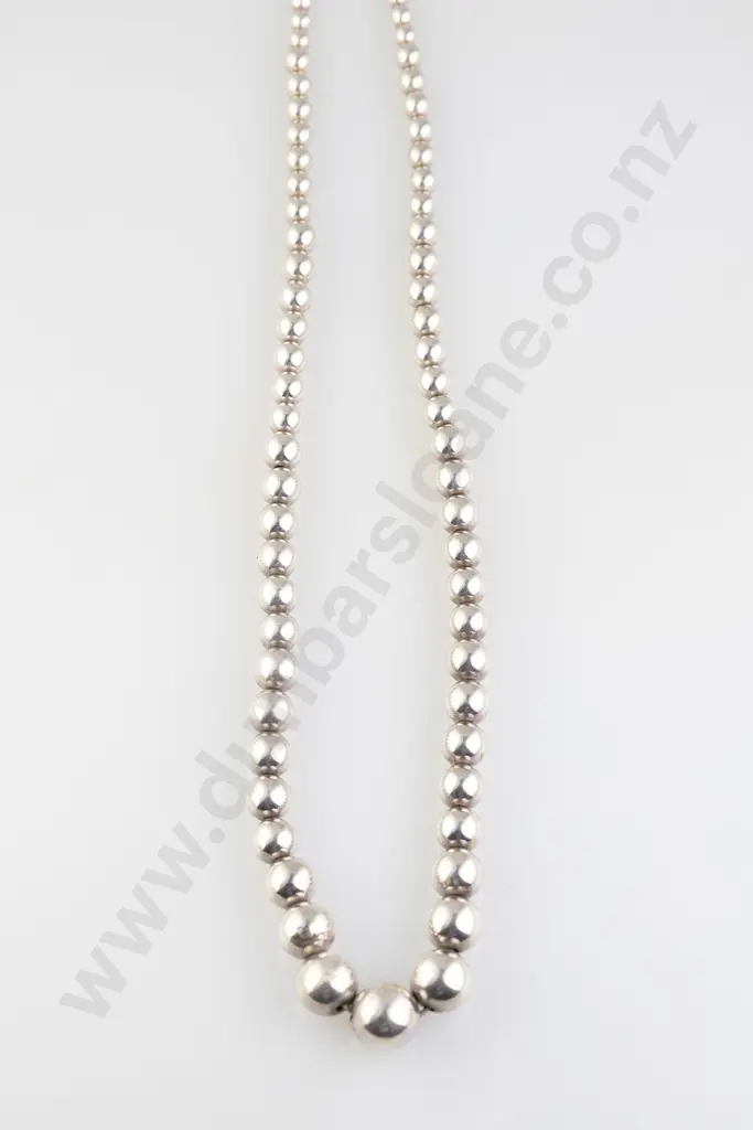 Single Strand Graduated S/S Bead Necklace Image 1++