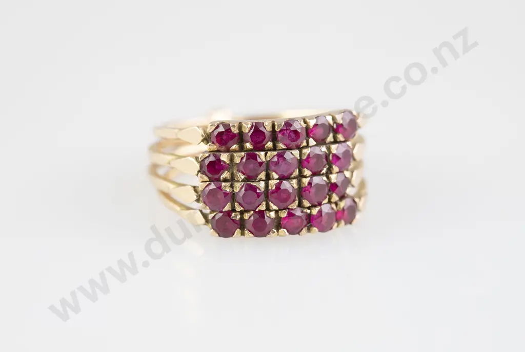 18ct 20stone Ruby Harem Ring Image 1++