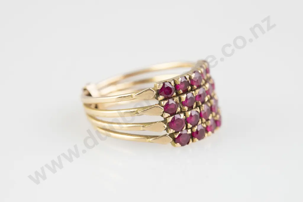 18ct 20stone Ruby Harem Ring Image 1++