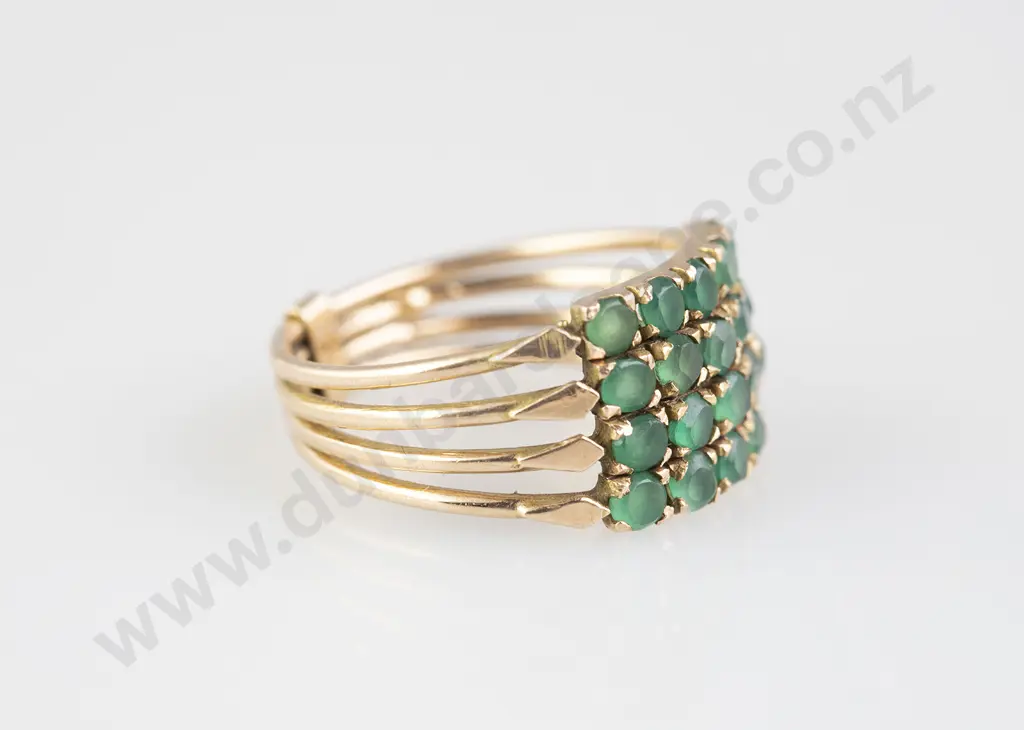 18ct 20stone Emerald Harem Ring Image 1++