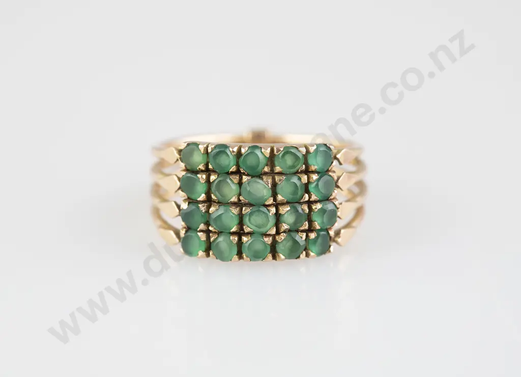 18ct 20stone Emerald Harem Ring Image 1++