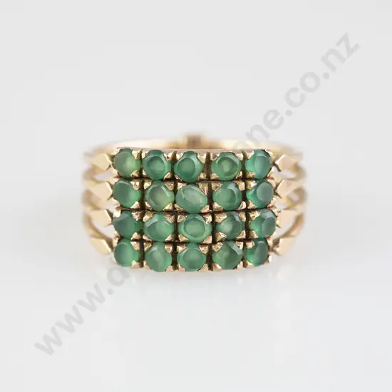 18ct 20stone Emerald Harem Ring
