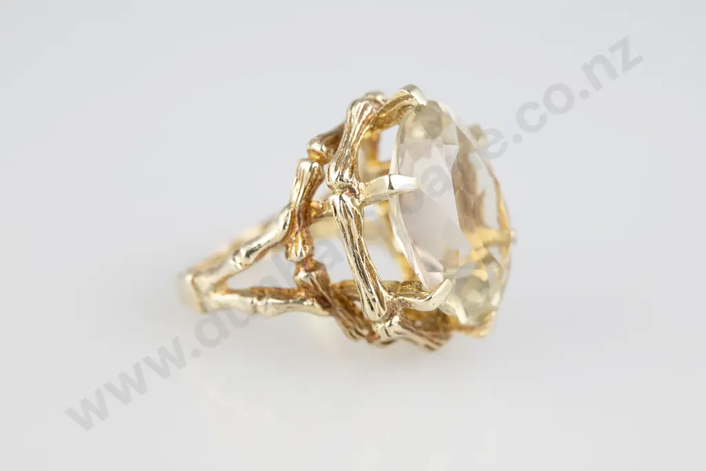 9ct Single Stone Citrine Dress Ring Image 1++