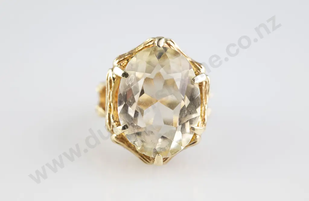 9ct Single Stone Citrine Dress Ring Image 1++