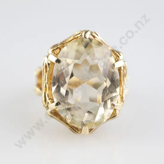 9ct Single Stone Citrine Dress Ring