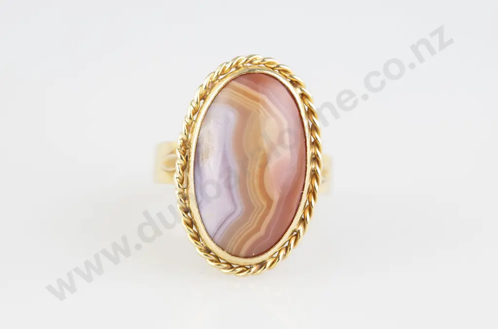 18ct Single Carnelian Dress Ring Image 1++