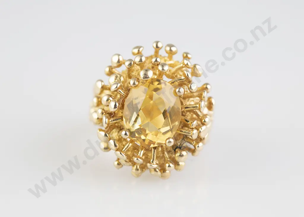 9ct Single Citrine Dress Ring Image 1++
