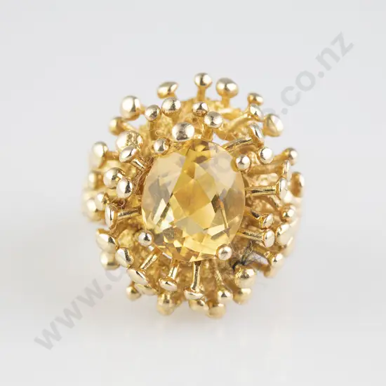 9ct Single Citrine Dress Ring