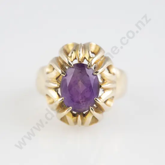 9ct Single Amethyst Dress Ring