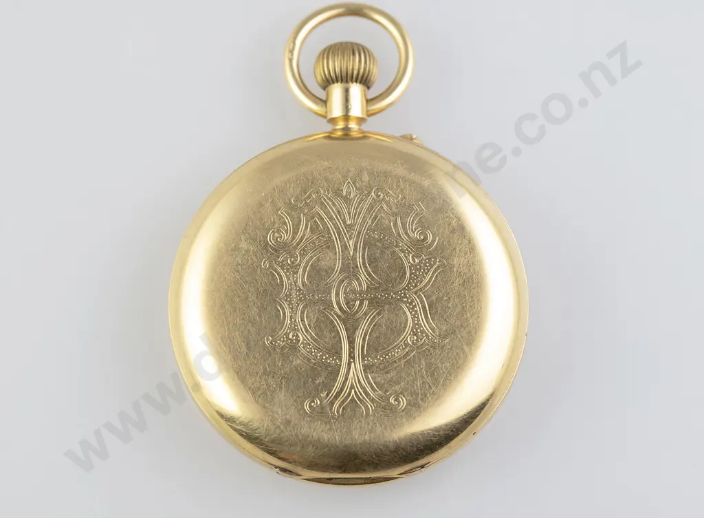 18ct Hunter Cased Lever Wind Pocket Watch Image 1++