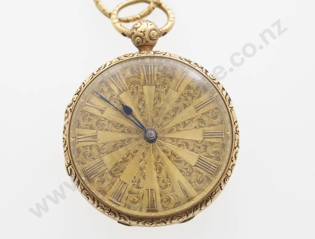 18ct Open Face Key Wind Pocket Watch Image 1++