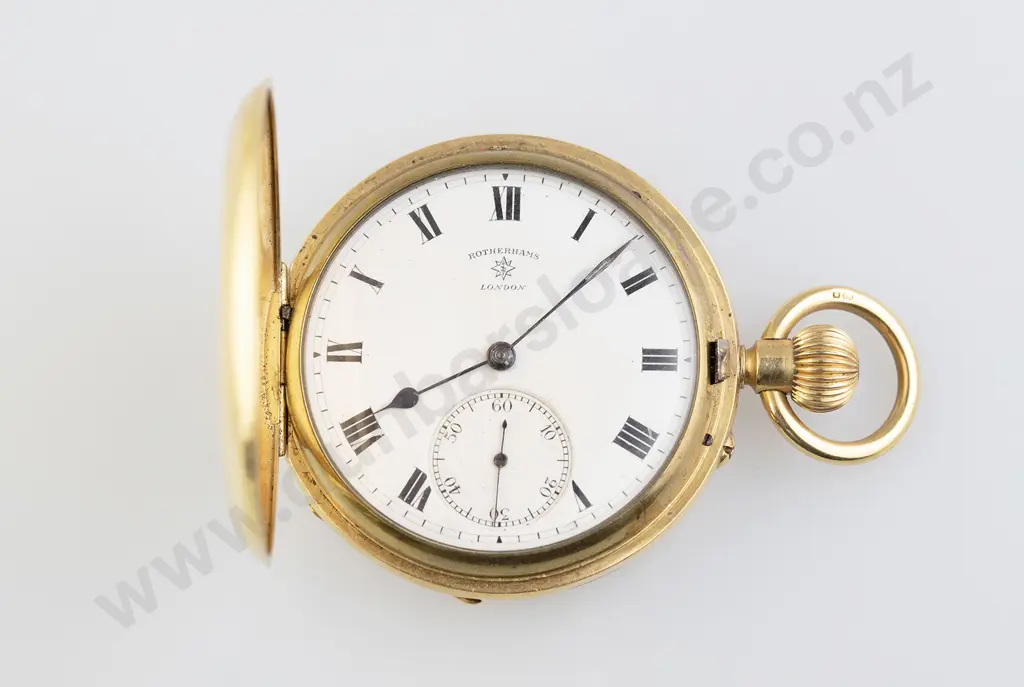 18ct Rotherhams Hunter Cased Lever Wind Pocket Watch Image 1++