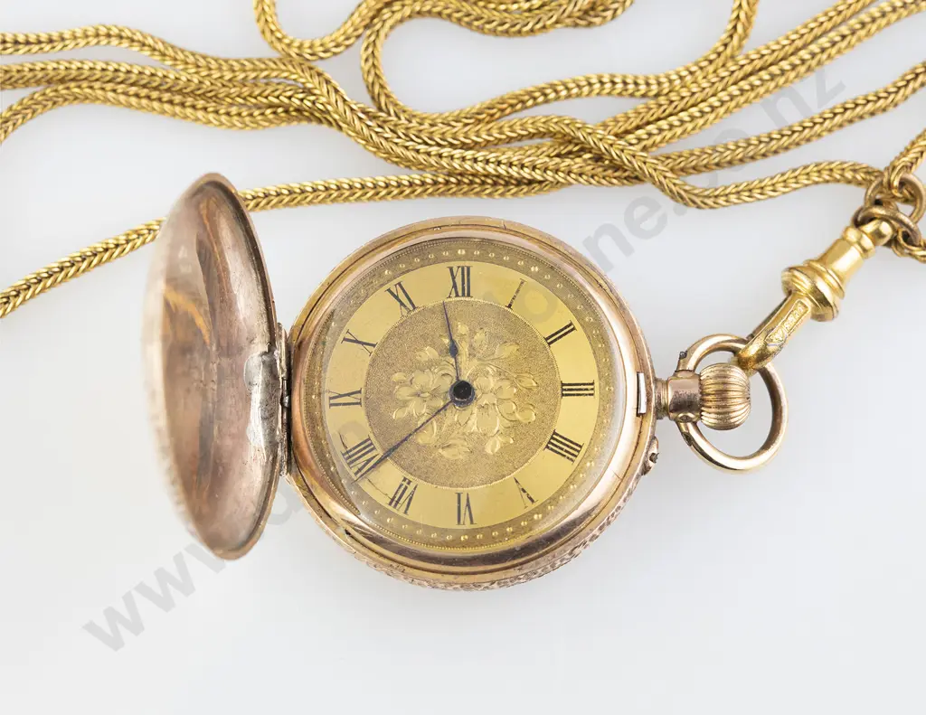 9ct Hunter Cased Lever Wind Small Pocket Watch Image 1++