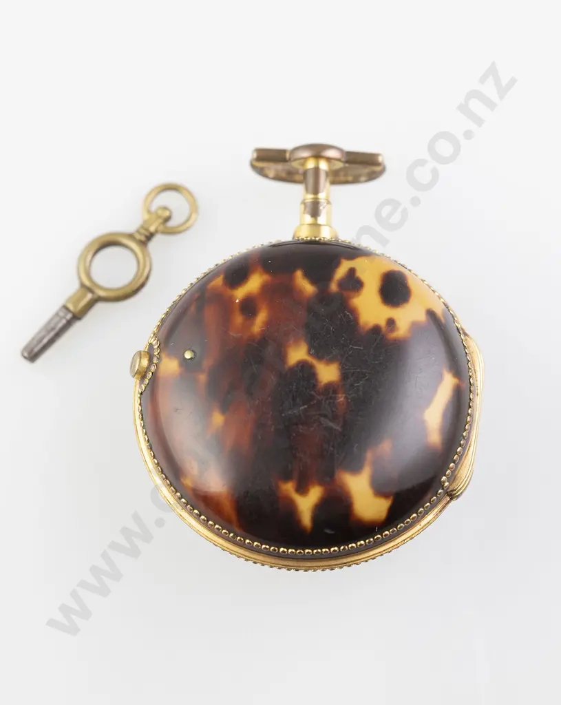 Late C18th Pair Cased Verge Key Wind Pocket Watch By Darlington of London Image 1++