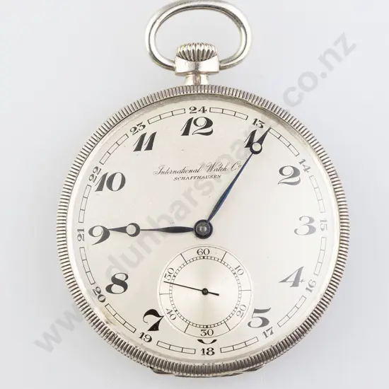 Art Deco .925 Silver Cased Lever Wind Pocket Watch by International Watch Co